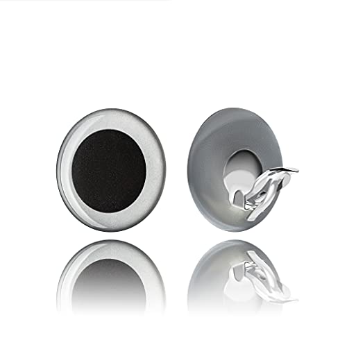 Retro Large Round Clip On Earrings - Non Pierced Ears; Mother's Day Jewelry Gifts For Women (Black And Silver) #TOP7