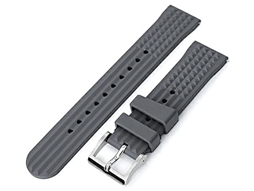 Amazon.co.jp: [MiLTAT] 22mm 時計ベルト FKMラバー ミリタリーグレー