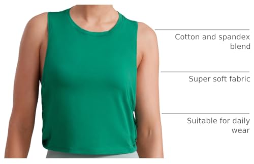 Image of CRZ YOGA Pima Cotton Dropped Armhole Tank | Workout, Naturally Soft, Loose Fit, Crop, Crewneck, Knotted Sides, Sleeveless Tops for Women
