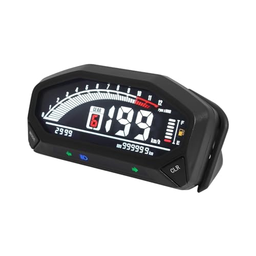 オートバイのスピードメーターゲージ デジタルオートバイスピードメータースピードメータータコメーター回転数ゲージ燃料ゲージ走行距離計表示ダッシュボードパネルユニバーサル