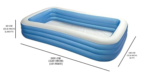 Image of Asunby Large Inflatable Pool for Adults, 120 inch X 72 inch X 22 inch Blow-up Pools Swimming Pool, 2025 Upgraded Extra Oversized Thickened Family Pools for Backyard (with Air Pump)