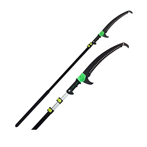 Telescopic Pruning Saw with Curved Tree Saw Extendable Telescopic Rod Saw 18FT/5.4M for Pruning and Trimming Branches Cutting Leaves Garden Landscaping Fruit Tree Saw Gardening Tool