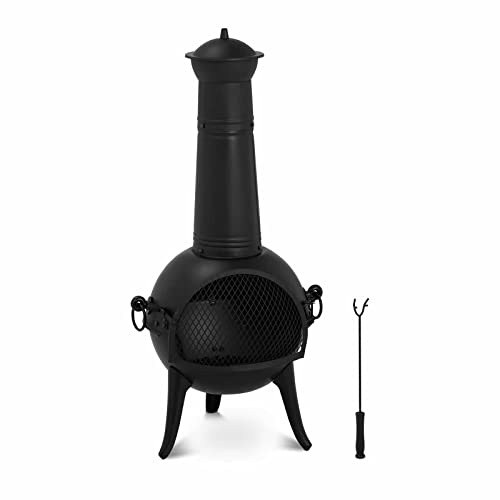 Uniprodo Uni_G_Chimney_04 Terrassenofen aus Stahl 112 cm Gartenkamin Gartenofen Ofen Garten Stahl