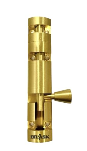 Image of inchBRASK inch Brass Tower Bolt Xylo Heavy - Golden Satin Finish with Screws | Door Latch - Chitkani for Doors & Windows | Xylo Heavy Tower Bolts | Kundi /Chitakni /Latch /Chitkini (4 Inches, 4, Piece)