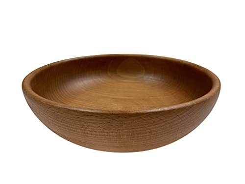 Bol de Service en Bois Bol à Fruits Décoratif Bol à Salade Alimentaire Bol à Snack en Bois Naturel Bol en Bois Rustique élégant - Taille 20cm