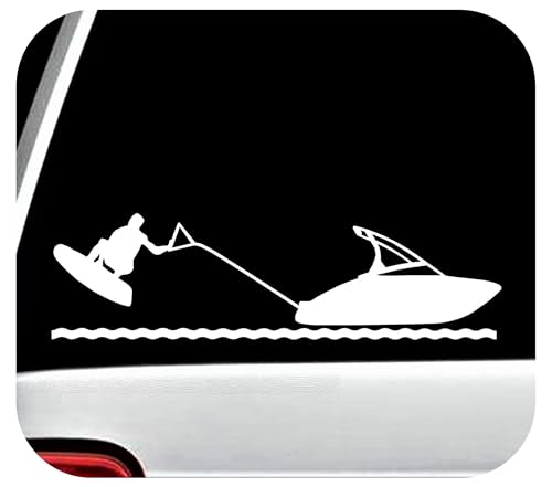 Wakeboard Water Skiing Speedboat Decal Sticker for Car Window 8 Inch BG 432