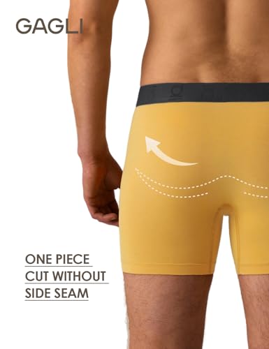 Men's Underwear Boxer Briefs, Modal Breathable Underwear with Soft Elastic Flex Waistband, Moisture-Wicking, 5", 2 Pack4