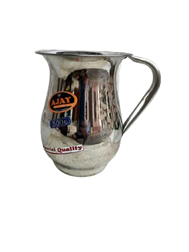 Parik EnterprisesStainless Steel Jug with Beautiful Floral Laser Design Water jug for Dining Table for Water Storage & Drinking Water with Steel in-Outside, Steel jug for Kitchen (2.5 Liter)