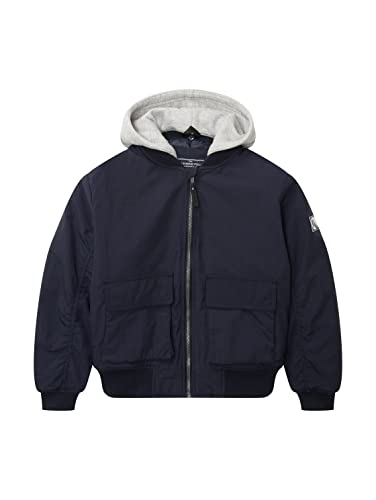 TOM TAILOR 1033347 Veste Bomber à Capuche pour Enfant Garçon, 10668 - Sky Captain Blue, 128