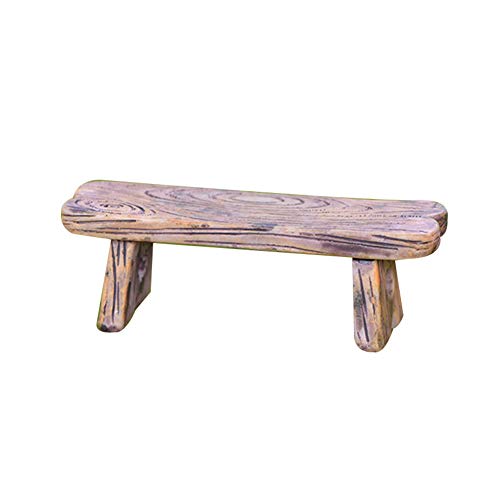 Whiie891203 Miniature Fairy Garden Cute Girl Boy Couple Sit Down Bench Figurine DIY Miniature Landscape Decoration - Light Bench