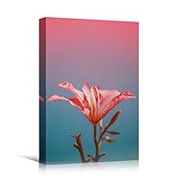 Canvas Wall Art Pink Flower Portraiture Colorful Floral Multicolor Photography Portrait Romantics - 12x18 inches