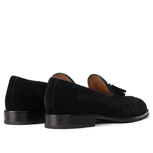 Men's Loafers & Slip-ons Casual Slip On Tassel Loafers for Men Suede Black US 9.54