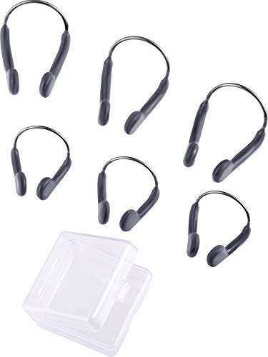 Jovitec Nose Clip Swimming Training Protector Nose Clips for Adults Kids Swimming Beginners, 2 Sizes (Grey, 6 Pieces)