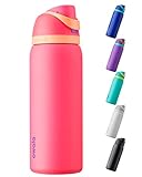Owala FreeSip Insulated Stainless Steel Water Bottle with Straw for Sports and Travel, BPA-Free, 32-Ounce, Hyper Flamingo