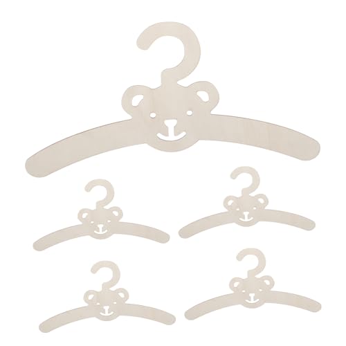 KOMBIUDA Hangers Set 5 Pcs Wooden Hangers for Baby Clothes Boys and Girls Coat Hanger and Non-Scratching