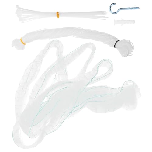 ノーブランド品 1 セット 猫バルコニーネットワーク ケージ 猫のアクセサリー 猫の門 囲い 屋外の猫シェルター 猫のバルコニーネット 猫用バルコニーネット 猫フェンス屋外バリア ナイロン 白い