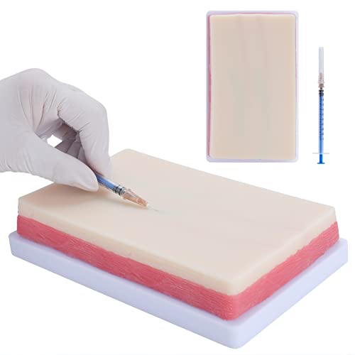 Image of Venipuncture IV Injection Training Pad - IV Practice Pad with 4 Veins Imbedded for Nusrsing Injection Training - 3 Layers Simulation Skin Nursing Injection Practice Pad for Medical Education