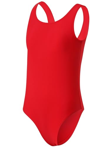 Image of One Piece Swimsuit for Girls 6-16 Years with Removable Chest Pad Quick Dry & Stretchy for Swim Team Beach