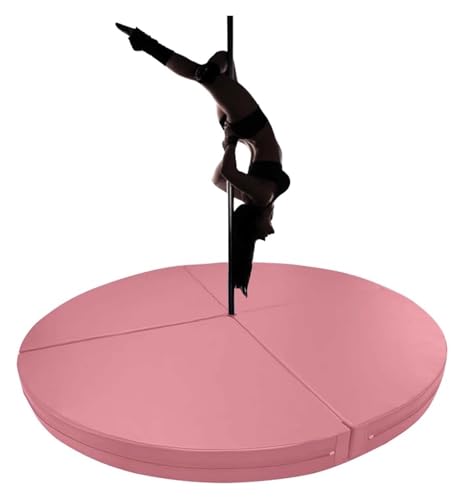 Tapis de réception de pole dance rond rose épais 120x3 cm pliable - 2