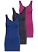 Produktbild ONLY 3er Pack Damen Oberteile Basic Tank Tops weiß, schwarz, grau, blau, Creme Frauen Shirt lang Sommer Shirts Top 15201465 (L, Farbmix 4)