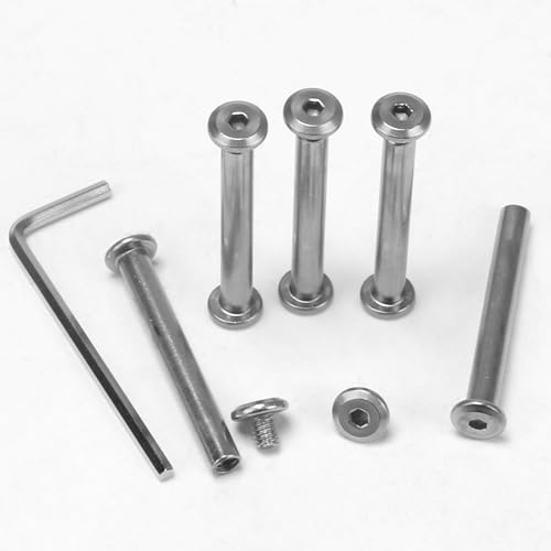 KINDPMA 35 Juegos M4*40mm Tornillos de Conexión con Manguito (Tornillos+Tuercas) Tornillos Allen Avellanado de Acero Inoxidable Tornillos de Unión Cabeza Hexagonal para Muebles Armarios