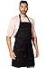Under NY Sky Delantal de Chef - Sarga Negra Profesional - Correas Ajustables de Algodón - Bolsillos Prácticos - Hombre, Mujer, Chef, Cocinero, Barista, Mesero, Barman, Dependiente Tenda, Restaurante