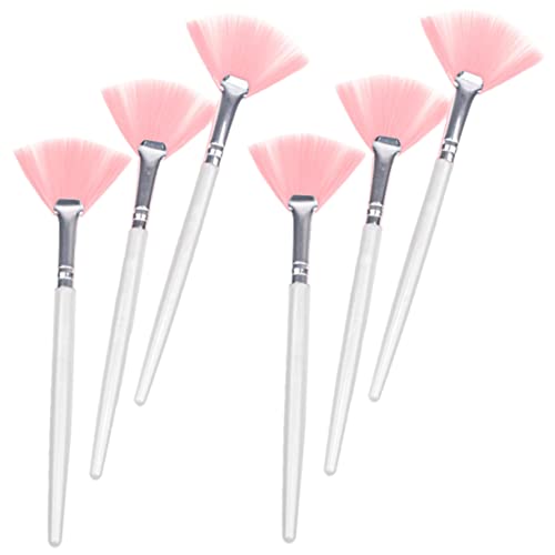 VINTORKY Facial Makeup Brush Set 6pcs Long Handle Soft Bristle Makeup Foundation Applicator for Women