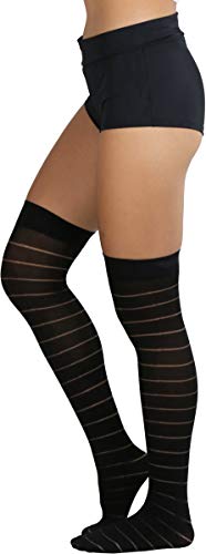 Image of ToBeInStyle Women's Nylon Thigh High Schoolgirl Opaque Stockings