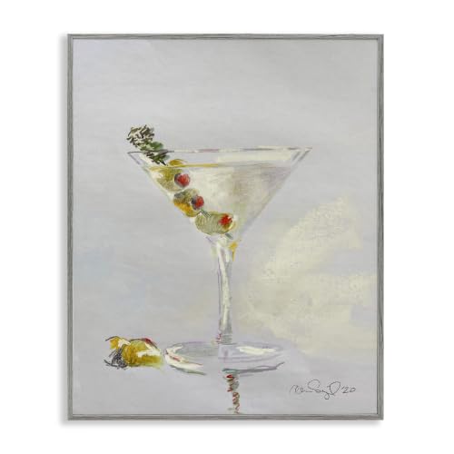 Olive Martini Glass Cocktail Bar, 24 x 30 Inch Framed Giclée Print