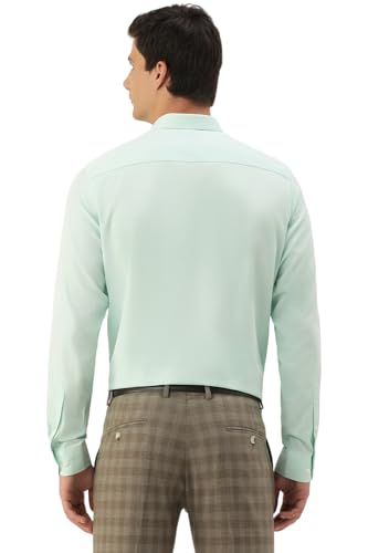 Image of Peter England Men's Classic Textured Slim Fit Full Sleeve Shirt | Wonder Fabric | Cotton Rich | Premium Dobby
