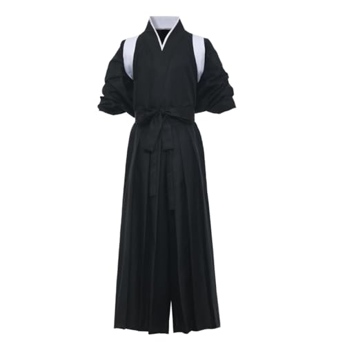 COSDREAMER Kimono japonés Samurai para hombre, uniforme Hakama, traje tradicional de Aikido Kendo para artes marciales, Blanco, XS