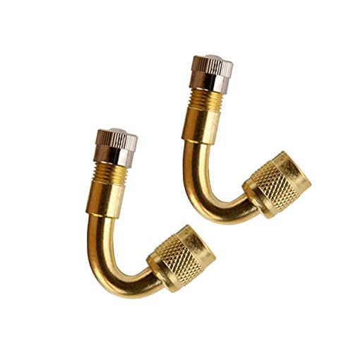 PRETYZOOM 2Pcs Angled Valve Stem Extension Adapter Adapter for Cars Motorcycles and Bikes Durable Design with Excellent Sealing Capacity Yellow