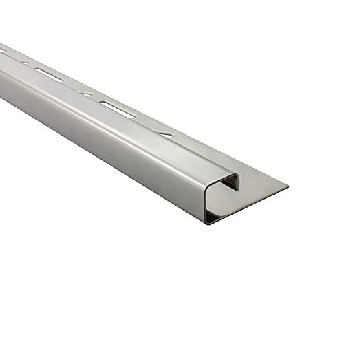 Preisvergleich Produktbild 20x Quadrat-Profil Edelstahlschiene Fliesenprofil Fliesenschiene Edelstahl V2A L250cm 10mm glänzend