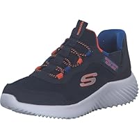 Skechers Boys Hands Free Slip-Ins: Bounder Sneaker, Brisk-Burst - Navy/Blue, US 13