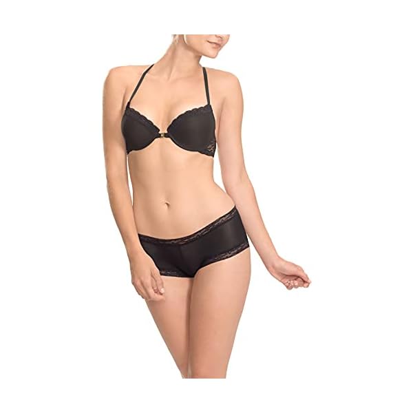 Natori-Womens-Feathers-Front-Close-T-Back Natori Women's Feathers Front Close T-Back Bra, Black, 34D