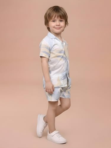Image of POLKA TOTS 100% Cotton Co-Ord Set for Boys | Half Sleeve Shirt & Shorts Beach Outfit for Kids | Ultra-soft & Breathable Summer Clothes for Toddler & Baby Boy | Casual Dress & Printed Nightwear Set