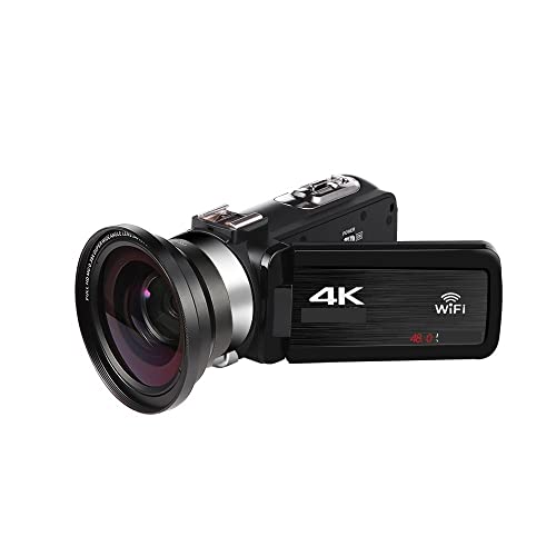 Caméra de diffusion en direct 4K pour vlog de voyage avec écran rotatif bleu