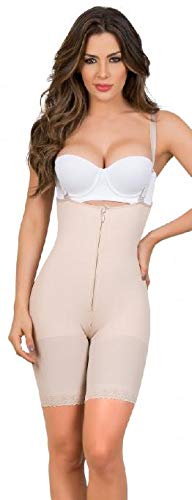 MARIAE Gaine Femme Amincissante Ventre Plat Spécifique Post-opératoire Post-Partum Haute Compression sans Push-up pour Les Fesses généreuses Shapewear Fajas Colombianas 9107 (L, Beige)