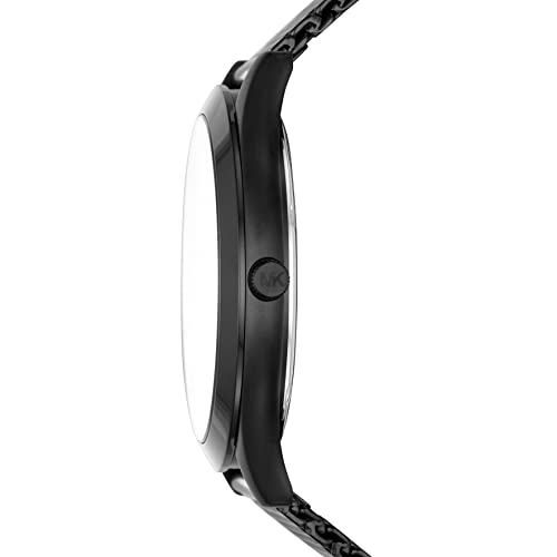 Michael Kors Men's Slim Runway Analog-Quartz Watch With Stainless-Steel Strap, Black, 22 (Model: Mk8607) #TOP1