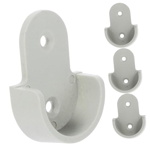 CAXUSD 30pcs Flange Rod Bracket Socket for Closet Wardrobe 25mm Plastic Wardrobe Rod Bracket Easy Install