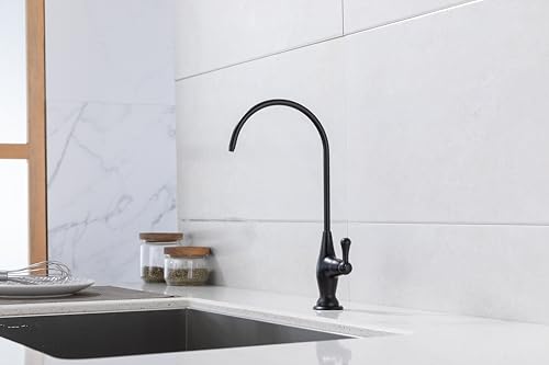 Image of Sink Drinking Water Faucet, Sink Water Filter System, Suitable for Most Reverse Osmosis or Water Filtration Systems, Stainless Steel Reverse Osmosis Faucet for Kitchen Bar, Black