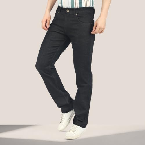 Image of Men's Premium Straight Fit Jeans | Cotton Rich Breathable Denim Pants for Men | Comfortable Regular Wear Casual Jeans