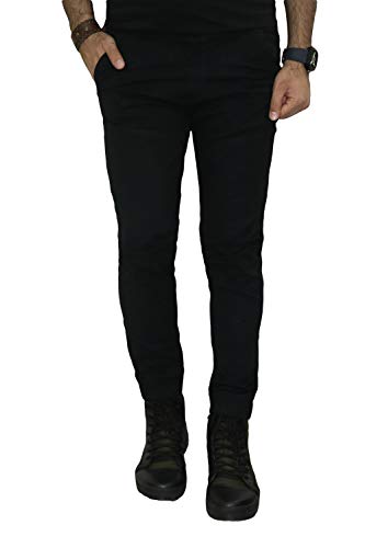 Image of 6 Pocket Regular Fit Cotton Cargo Jogger Pants for Men. Design for Casual and Sporty Looks. (Black)