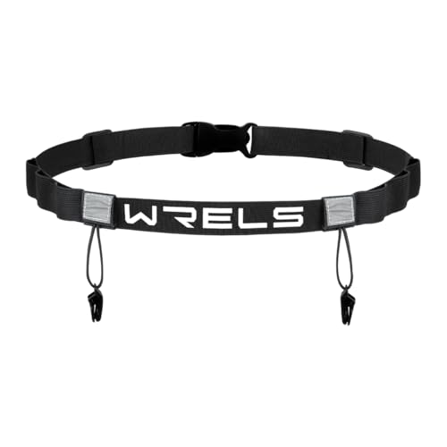 WRELS Race Number Belt-Adjustable Lightweight Race Bib Belt with 6 Energy Gel Loops for Triathalon,Cycling and Running
