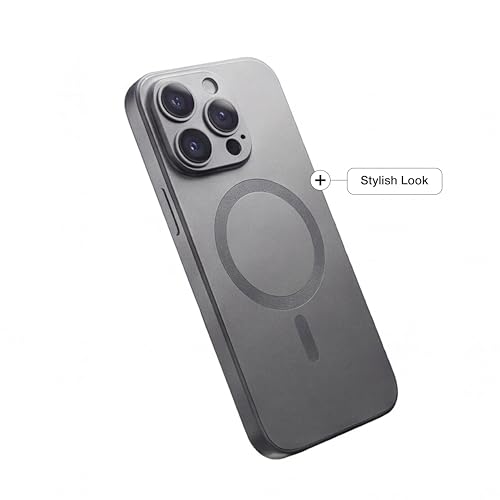 Image of amazon basics Premium Mag-Safe Case for iPhone 13 Pro Max | Shockproof & Anti-Scratch Cover | Soft Silicone with Wireless Charging | Camera Lens Guard - Gray