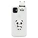 DasKAn Cartoon Custodia per iPhone 11 6.1'',Moda Carino 3D Frutta Animale Bambola Disegno Indietro Cover AntiGraffio Flessibile Morbido TPU Silicone Protettivo Custodia per iPhone 11,Panda Bianco