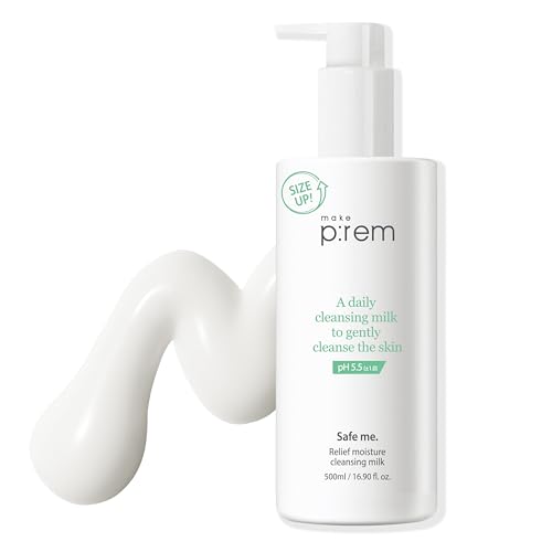 make premメイクプレム セーフミー リリーフモイスチャークレンジングミルク 500ml｜メイク落とし 保湿 毛穴ケア 弱酸性 敏感肌用 クレンジングミルク 韓国コスメ