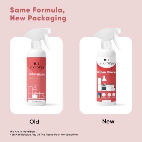 Image of urbanWipe Kitchen Cleaner Spray Combo Pack | Suitable for all Kitchen Surfaces, Gas Stove, Countertop, Tiles, Chimney and Sink (Pack of 2-500 ml each)
