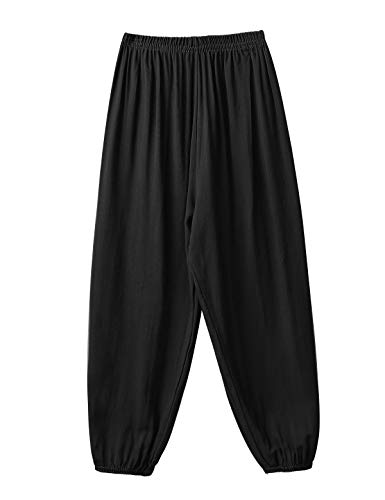 Agoky Unisex Kids Boys Girls Modal Long Loose Yoga Pilates Dancing Sports Harem Pants Trousers Black 7-8 #TOP1