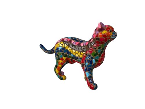 Idée cadeau chat Barcino Designs statuette mosaïque Ole colorée 11cm - 5
